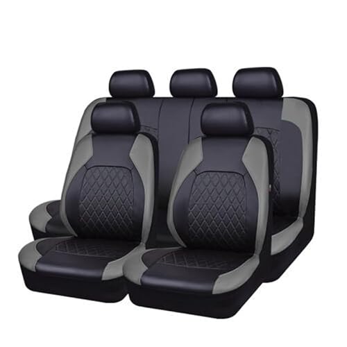 WLFgxr Auto Leder Sitzbezüge für Seat Tarraco(5Seats) 2019-2023, Allwetter rutschfest Wasserdicht Atmungsaktiv Schonbezug Set Sitzkissenschutz,A-Grey von WLFgxr