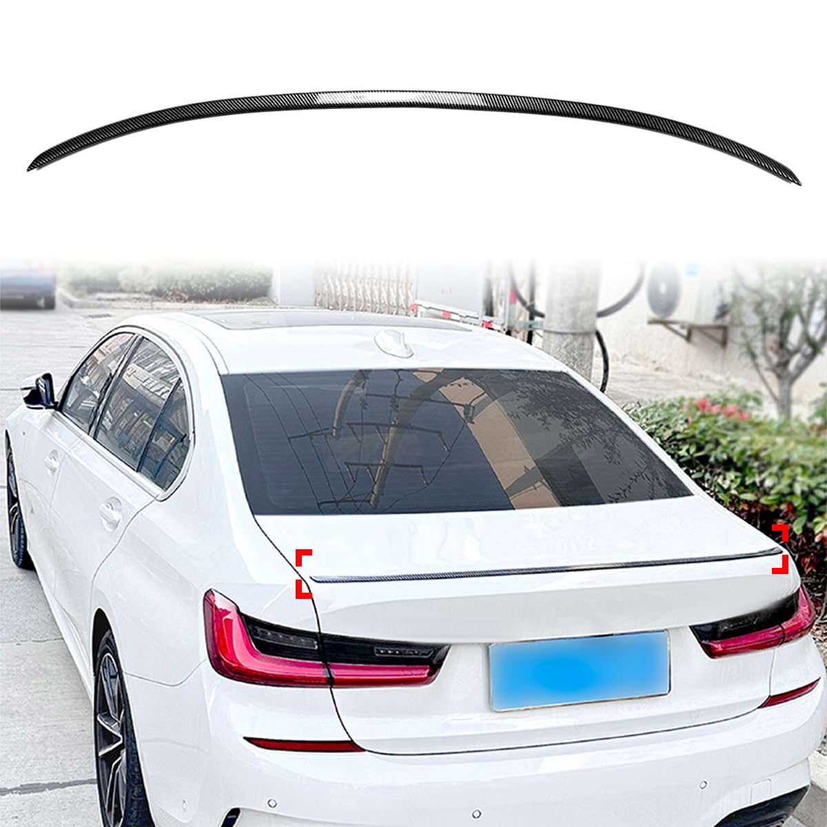 Wing Autospoiler für BMW 3 Series G20 320i 325i 330i 2019-2024, Spoiler Hochfestes ABS-Material Einbrennlack Auto-Heckspoilerflügel,B von WLFgxr