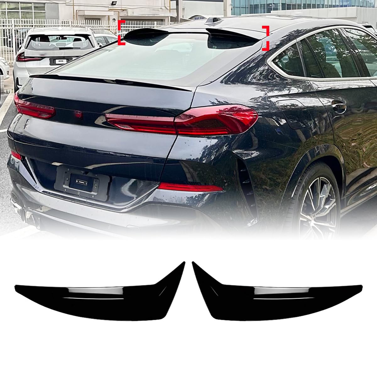 Wing Autospoiler für BMW X6 G06 2019-2024, Spoiler Hochfestes ABS-Material Einbrennlack Auto-Heckspoilerflügel,A von WLFgxr