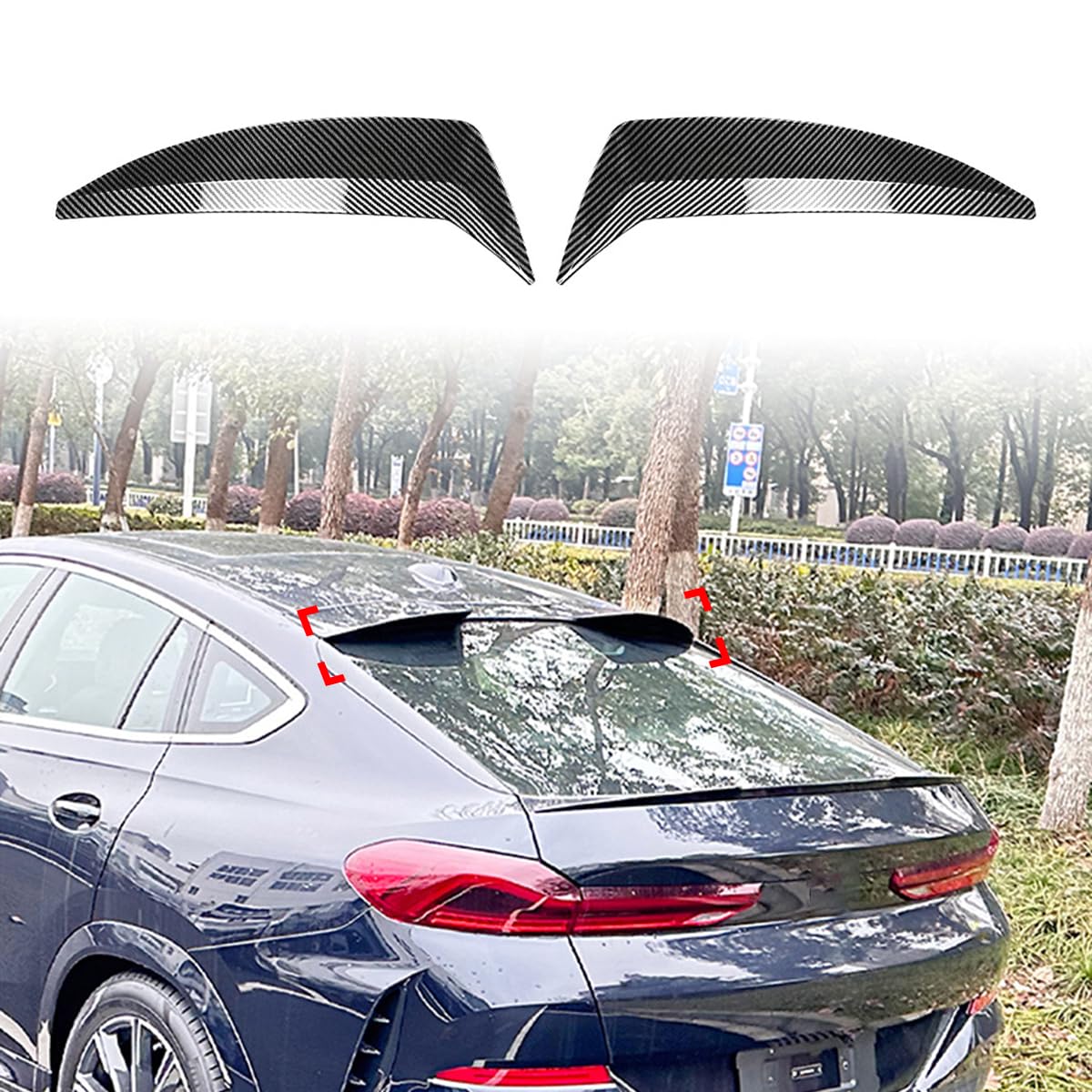 Wing Autospoiler für BMW X6 G06 2019-2024, Spoiler Hochfestes ABS-Material Einbrennlack Auto-Heckspoilerflügel,B von WLFgxr