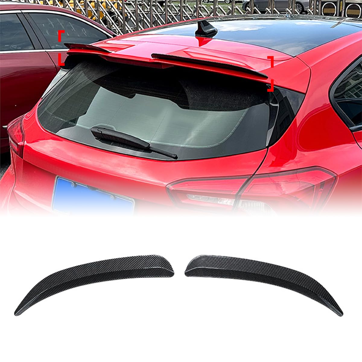 Wing Autospoiler für Ford Focus ST Line Hatchback 2019-2024, Spoiler Hochfestes ABS-Material Einbrennlack Auto-Heckspoilerflügel,A von WLFgxr