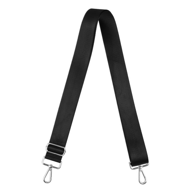 WLLHYF Umhängetaschen-Riemen, Schwarzem Nylon Verstellbare Umhängetaschen-Schultergurte mit Silbernen Hardware-Clips von WLLHYF