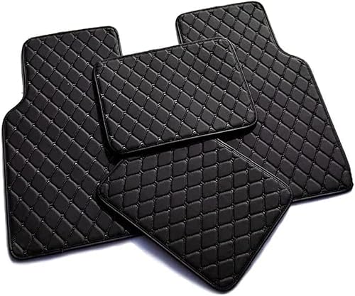 4Pcs Abgrifffeste Auto Innen Boden Matte PU Leder Auto Fuß Pads Non-Slip Teppiche für Mercedes-Benz GLC AMG Sport 2017-2022,Zubehör,A-All-Black von WLLLLa