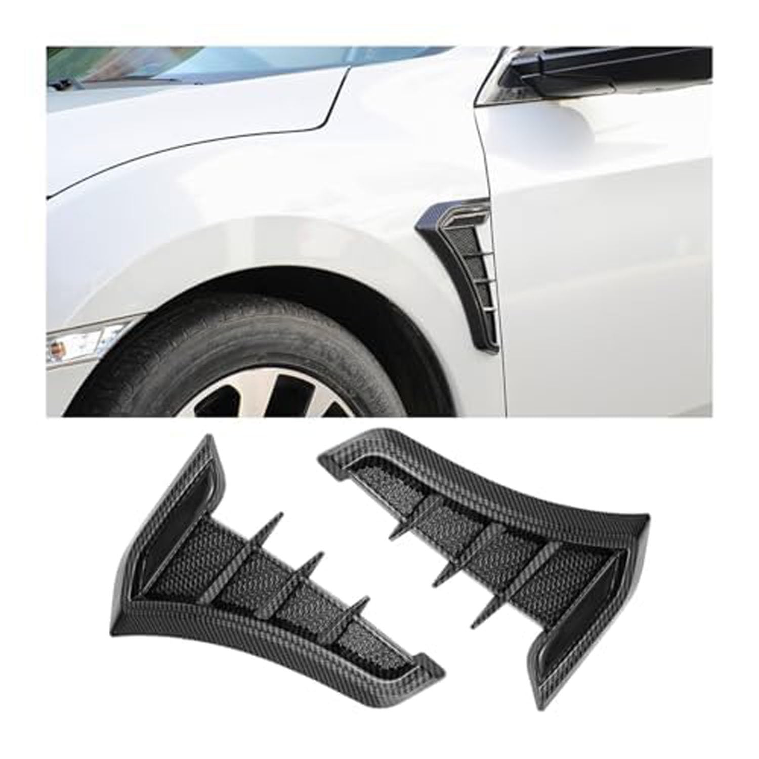 Auto Hauben Modifikations Entlüftung für VW Touran 2006-2015,Auto Motorhaube Entlüftungslamellen Air Scoop Bonnet Vent Cover,B-Carbon Fiber Look von WLLLLa