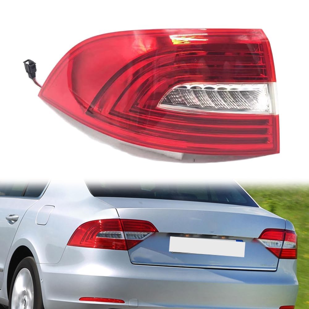 WLLLLa Auto Rückleuchten für Skoda Superb 2013 2014 2015,Auto Heckstoßstange Rücklicht Reflektor Licht Satz Autozubehör,D-Left-Outside von WLLLLa