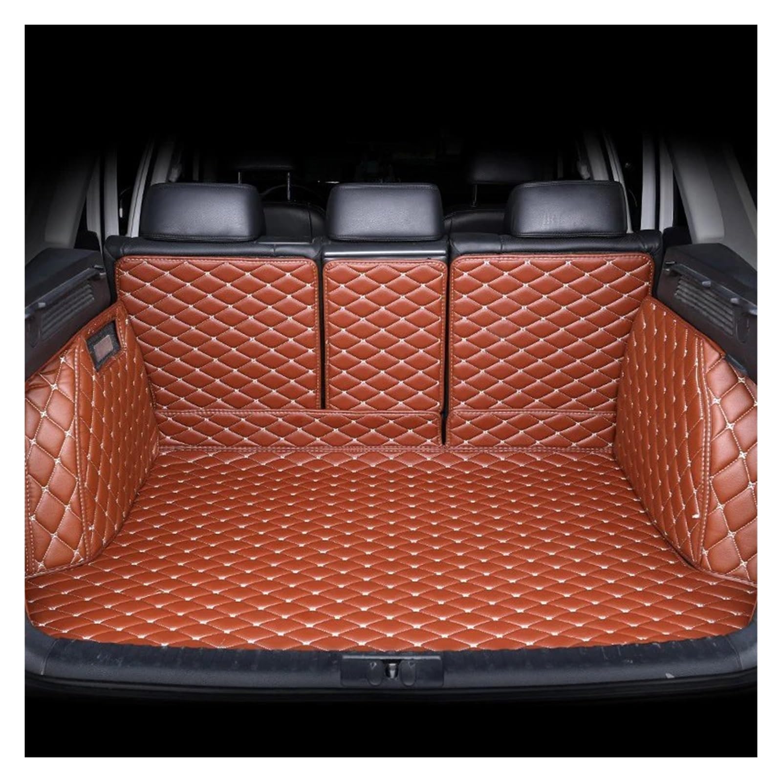 Kofferaum Kratzfest ZubehöR Für Land Für Rover Für Discovery Für Range Für Rover Für Evoque LR2 Für Freelander 2 Kofferraum Matte Custom Leder Innen Zubehör Cargo Teppich(Brown) von WLNWERDPKK