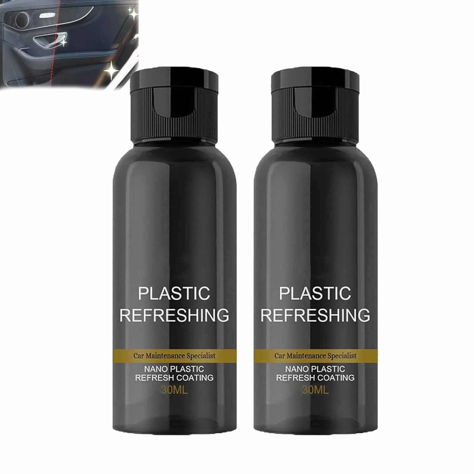 Benighty Plastic Revitalizing Coating Agent, 30ml Plastic Restorer für Autos, Kunststoff erfrischendes Beschichtungsmittel, Beschichtungsmittel für Automobilkunststoffe (2 STÜCKE) von WLWWCX