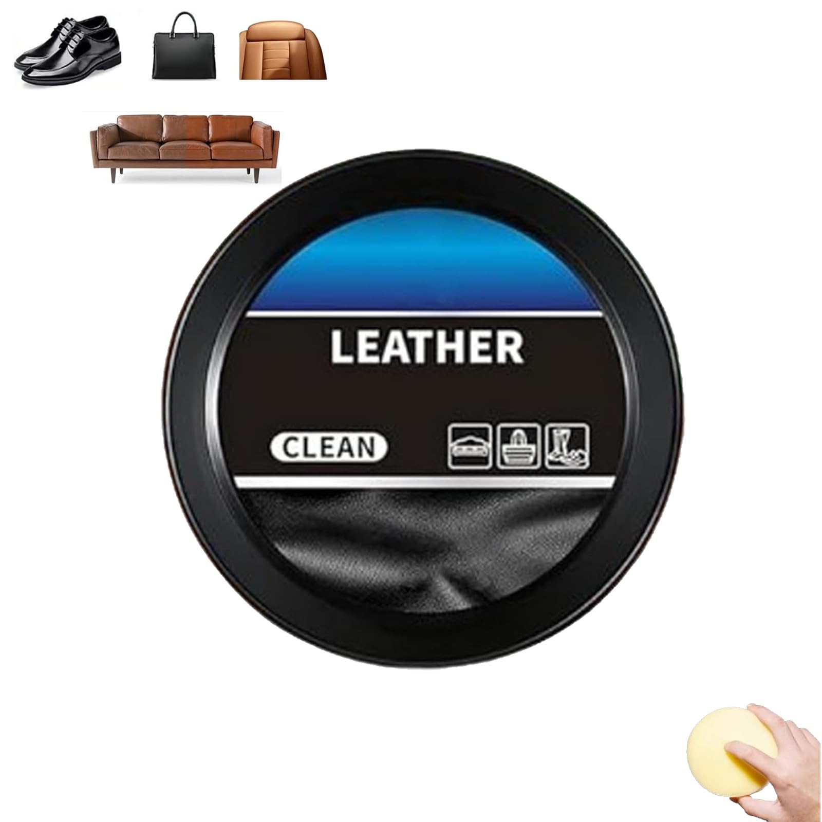 Cake-Lane Lederreiniger, Lederpflege-Reinigungspaste, Lederreparaturset Autoinnenraum, Leather Luster Kitm, Pflegecreme & Reinigungspaste zur Lederpflege, Lederinnenraumreparatur (1PC) von WLWWCX