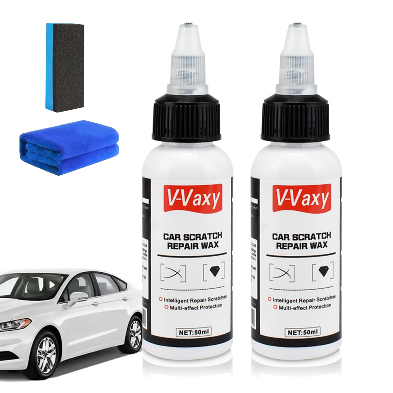 V-Vaxy Auto-Kratzer-Reparaturwachs, ultimativer Autolack-Auffrischer, Vvaxy Kratzer-Entferner, V-Vaxy Beschichtungswachs, Auto-Kratzer auspolieren, Auto-Kratzer-Reparatur- und Polierwachs (2Stück) von WLWWCX