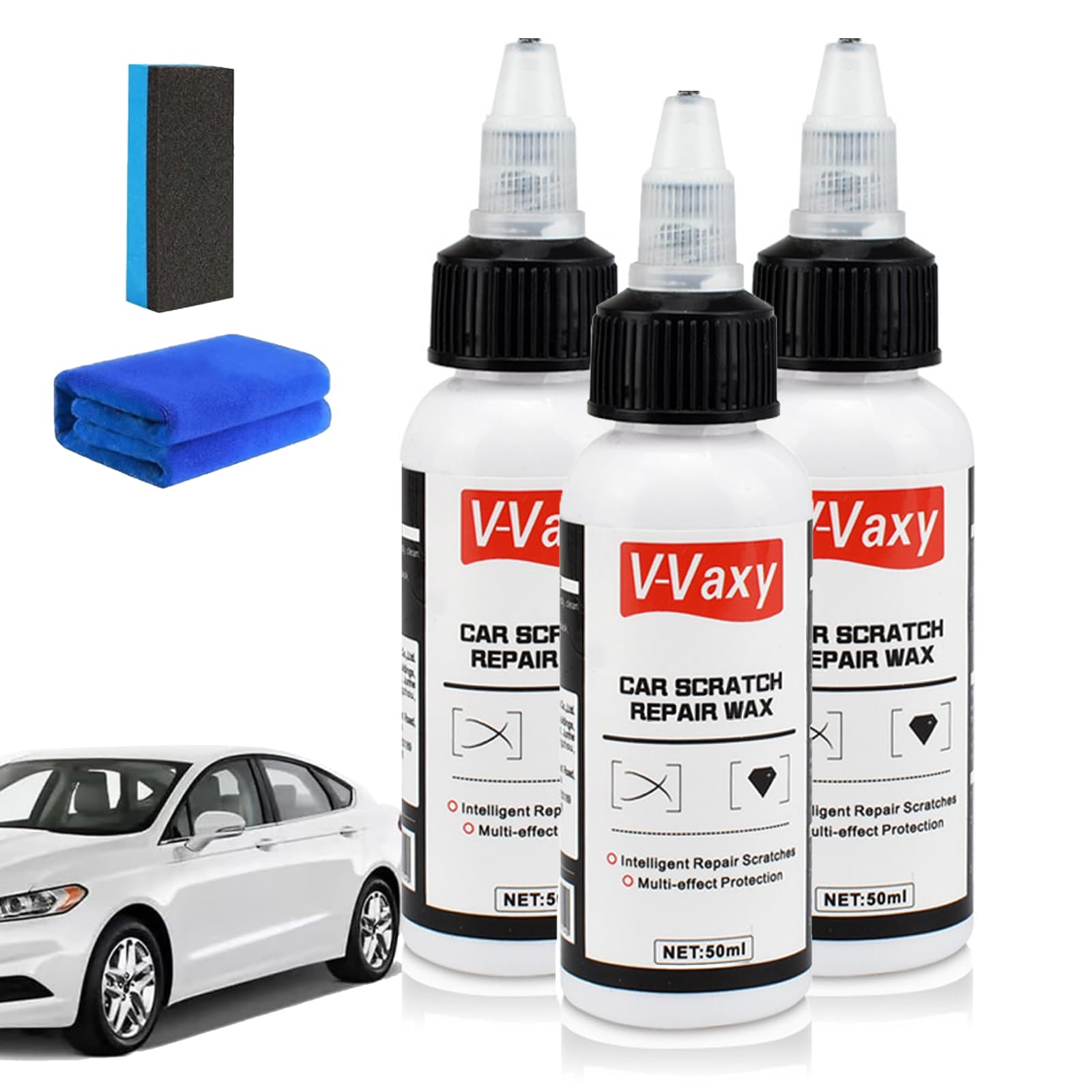 V-Vaxy Auto-Kratzer-Reparaturwachs, ultimativer Autolack-Auffrischer, Vvaxy Kratzer-Entferner, V-Vaxy Beschichtungswachs, Auto-Kratzer auspolieren, Auto-Kratzer-Reparatur- und Polierwachs (3Stück) von WLWWCX