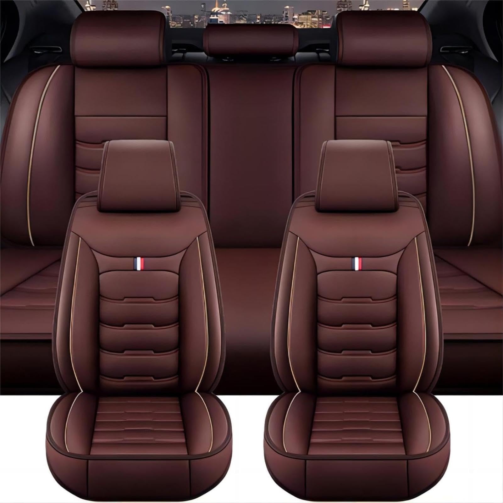 WLXAOZ Leder Autositzbezug für Lincoln Alle Modelle Navigator Mks Mkz Mkc Mkx MKT Autozubehör Car-Styling 5 Sitze von WLXAOZ