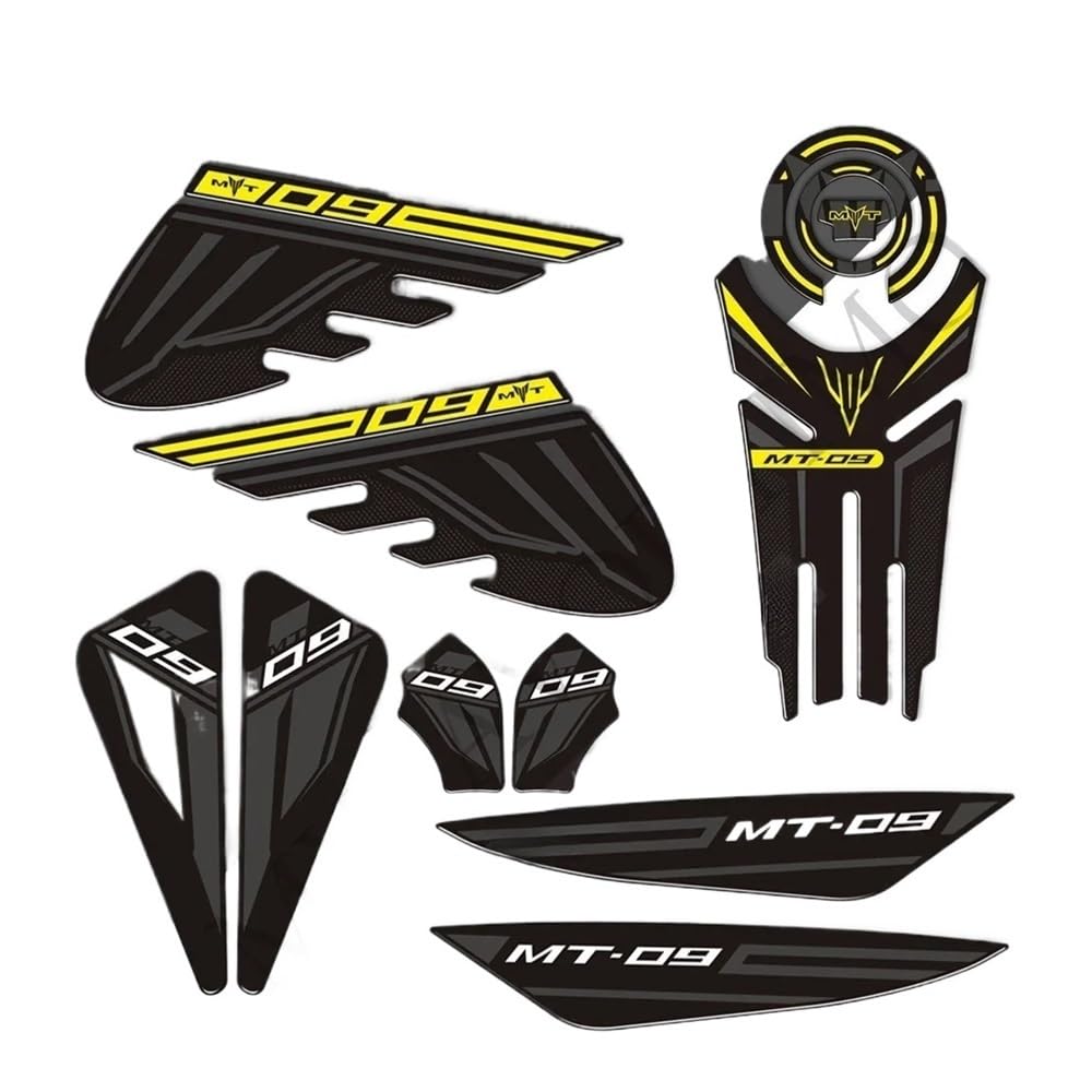 Motorrad-Tankpolster Motorrad Aufkleber Decals Gas Heizöl Kit Knie Tank Pad Schutz Für Yam&aha MT09 MT FZ 09 SP MT-09 2021 2022 von WMGYESNXL