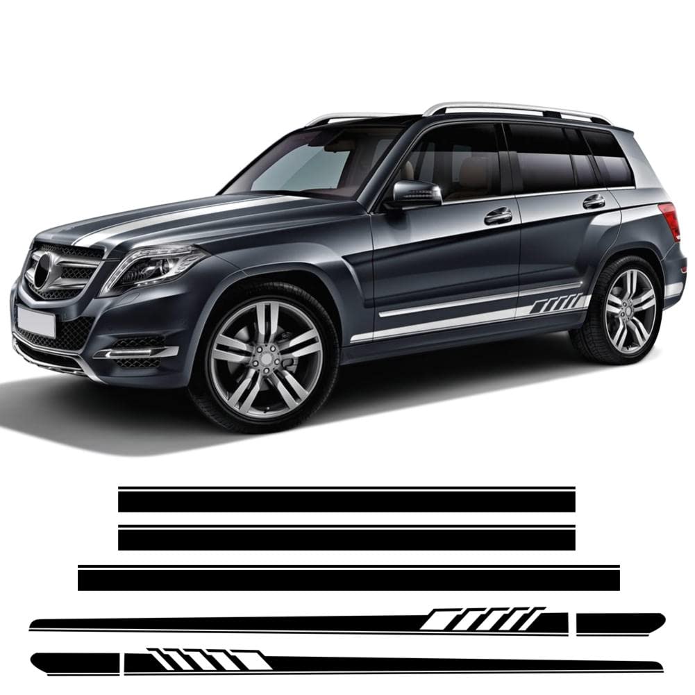 Streifen-Kit Seitenschweller-Aufkleber, für Mercedes Benz GLE GLK ML-Klasse AMG W164 W166 GLE350 GLE400 GLK350 ML350 Zubehör von WMGoods