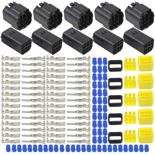 WMYCONGCONG 5 Kits 6 Pin wasserdichte elektrische Stecker für Auto Automotive (6 Pin) von WMYCONGCONG