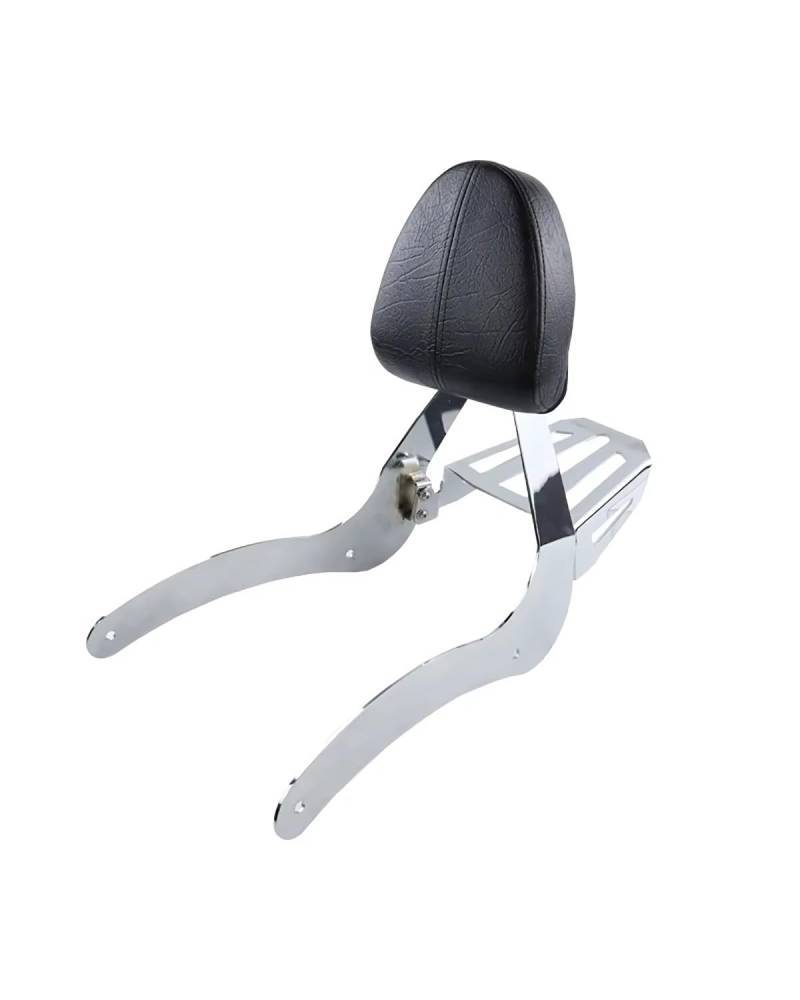 Motorrad Rückenlehne Für Indian Scout Sixty ABS 100th 2015-2023 Motorrad Hinten Passagier Rückenlehne Sitz Sissy Bar Kissen Gepäck Rack Zubehör Rückenlehne Für Motorrad(Black (Silver)) von WNCXSA