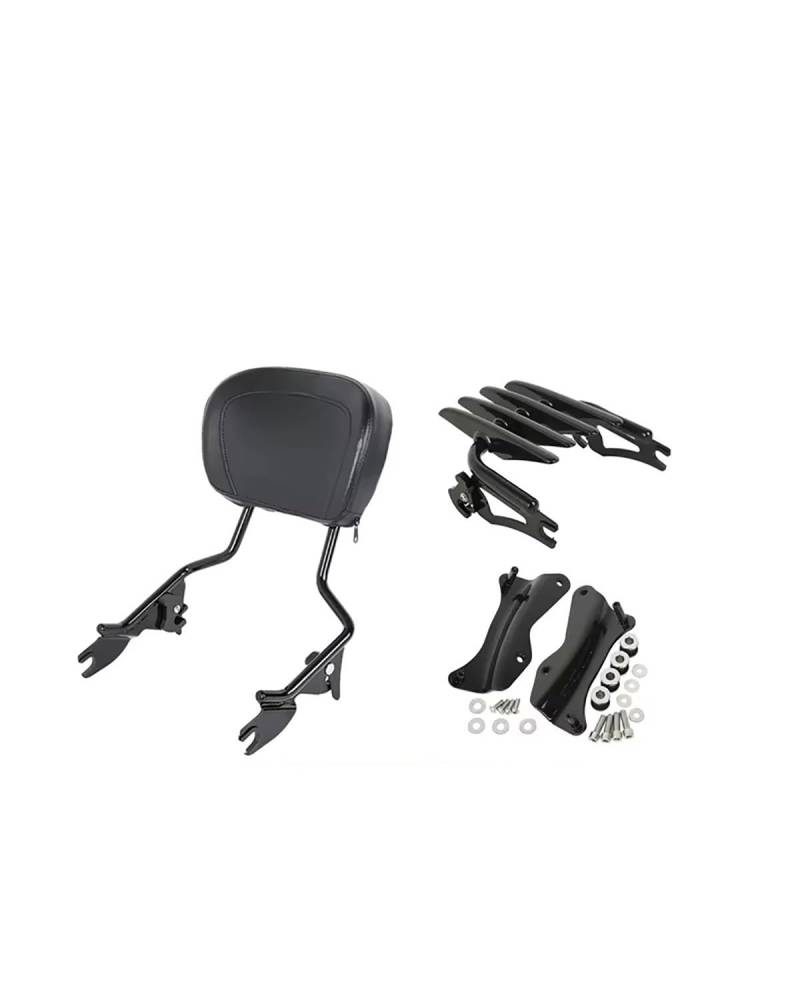 Motorrad Rückenlehne Für Touring Road King Street Glide FLHX 2014 2015 2016 2017 2018 2019-2024 Motorrad Sissy Bar Rückenlehne Gepäckträger Docking Kit Rückenlehne Für Motorrad(Type B Black) von WNCXSA