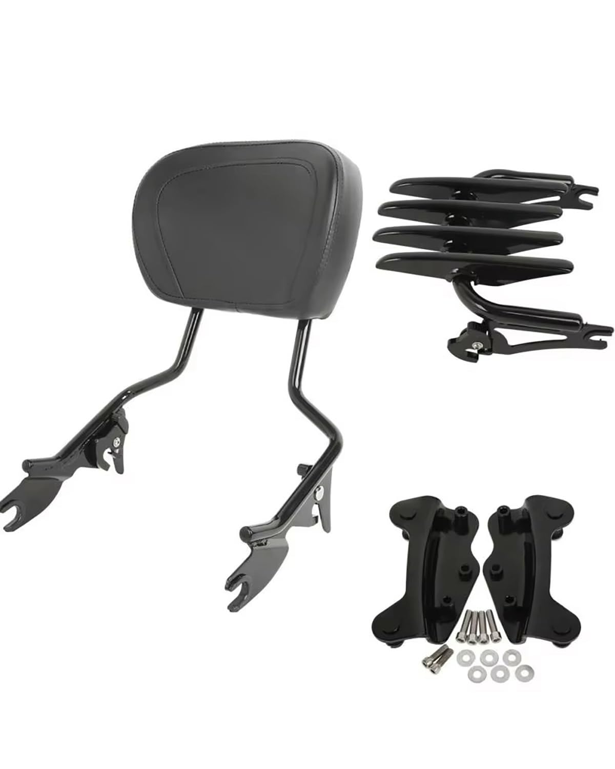 Motorrad Rückenlehne Für Touring Road King Street Glide FLHX FLHR FLHT FLTR 2009 2010-2013 Motorrad Rückenlehne Sissy Bar Gepäckträger W Docking Kit Rückenlehne Für Motorrad(Black) von WNCXSA