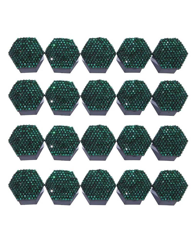 Radkappe 1Set Auto Reifen Schraube Schutz Abdeckung Diamant-verzierte Rad Kappen Anti-Rost Rad Mutter Felge Abdeckung Rad Mutter Kappen Geschenk Für Neue Auto Auto Radkappen(Green,17 mm 20Pcs) von WNCXSA