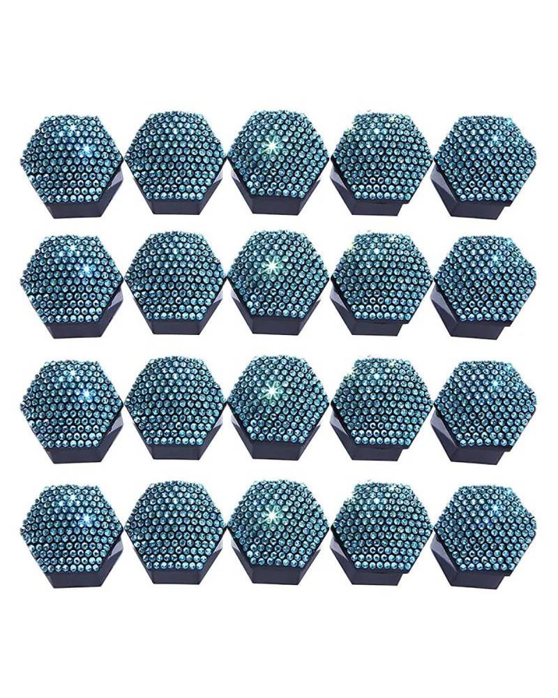 Radkappe 1Set Auto Reifen Schraube Schutz Abdeckung Diamant-verzierte Rad Kappen Anti-Rost Rad Mutter Felge Abdeckung Rad Mutter Kappen Geschenk Für Neue Auto Auto Radkappen(Light Blue,17 mm 20Pcs) von WNCXSA