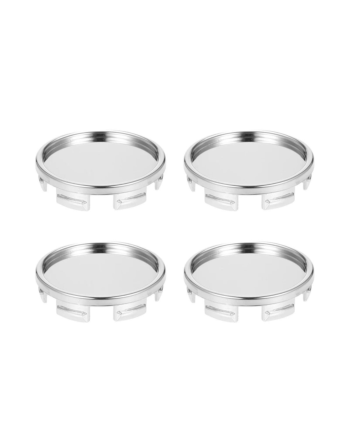 Radkappe 4PCS Schwarz Silber 55mm Auto Rad Nabe Kappen Nabe Reifen Felge Naben Kappe Abdeckung Universal Auto Radkappen(Silver) von WNCXSA