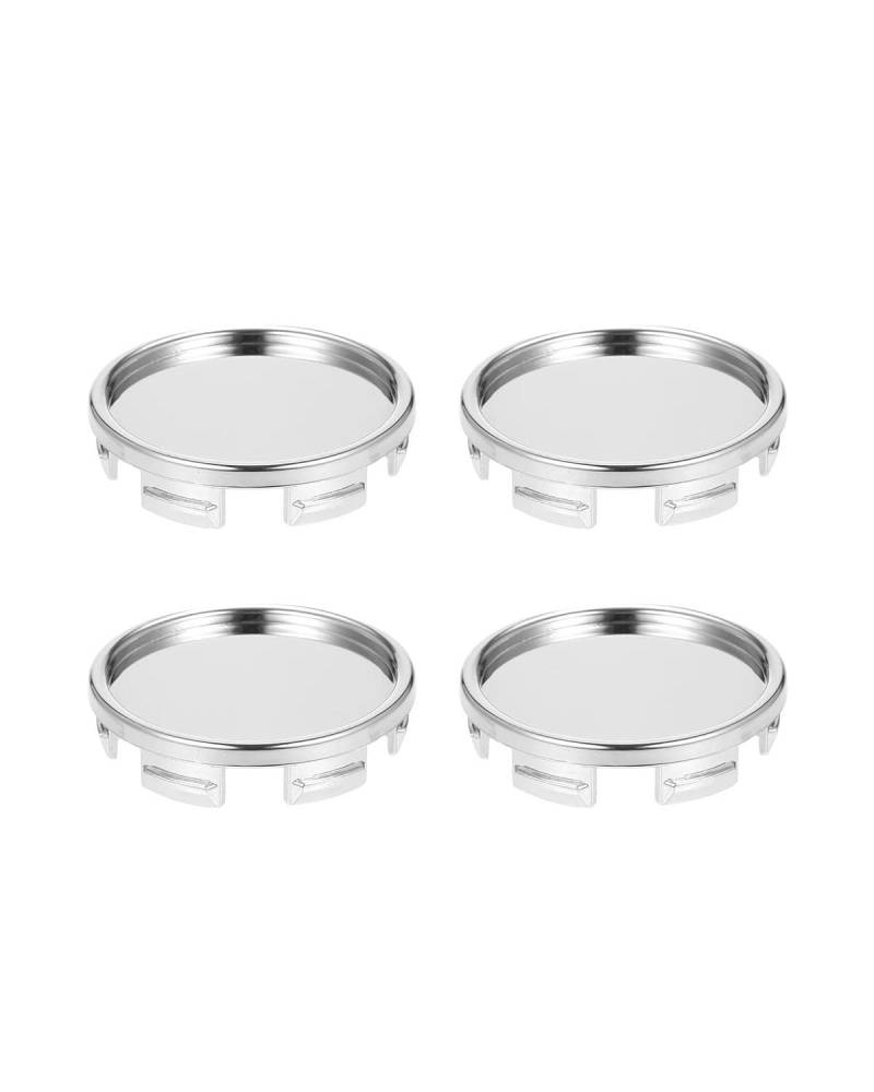 Radkappe 4PCS Schwarz Silber 55mm Auto Rad Nabe Kappen Nabe Reifen Felge Naben Kappe Abdeckung Universal Auto Radkappen(Silver) von WNCXSA