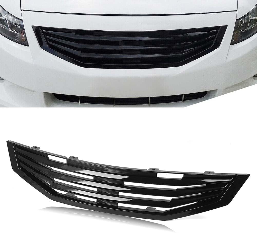 Auto Frontgrill Kühlergrill für Accord 2 Door Coupe 2008 2009 2010,ABS Frontstoßstange Wetterfester Lufteinlass Grillschutz Ersatz Zubehör Karosserietuning,B/glossy black von WNFVYP