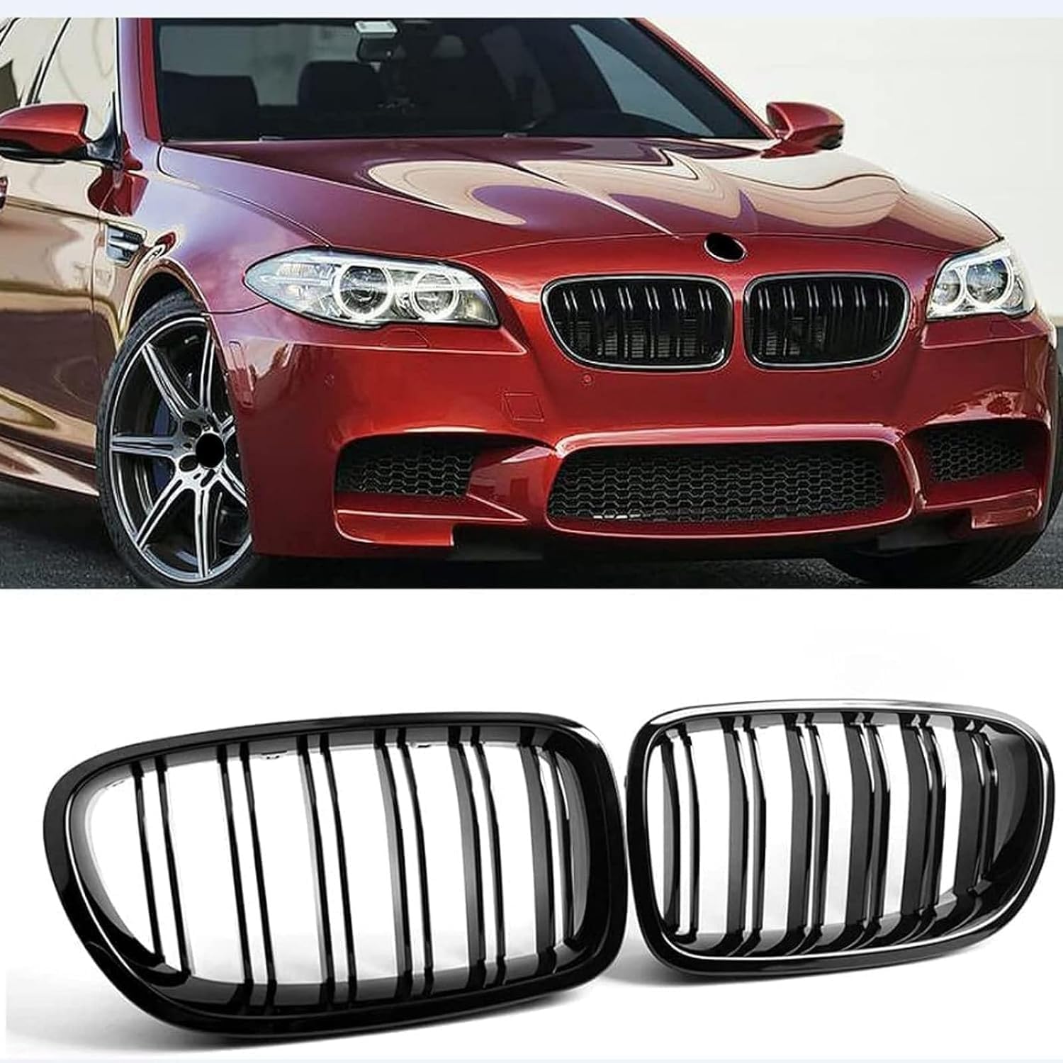 Auto Frontgrill Kühlergrill für BMW 5 Series F10 F11 F18 2010-2017,ABS Frontstoßstange Wetterfester Lufteinlass Grillschutz Ersatz Zubehör Karosserietuning von WNFVYP