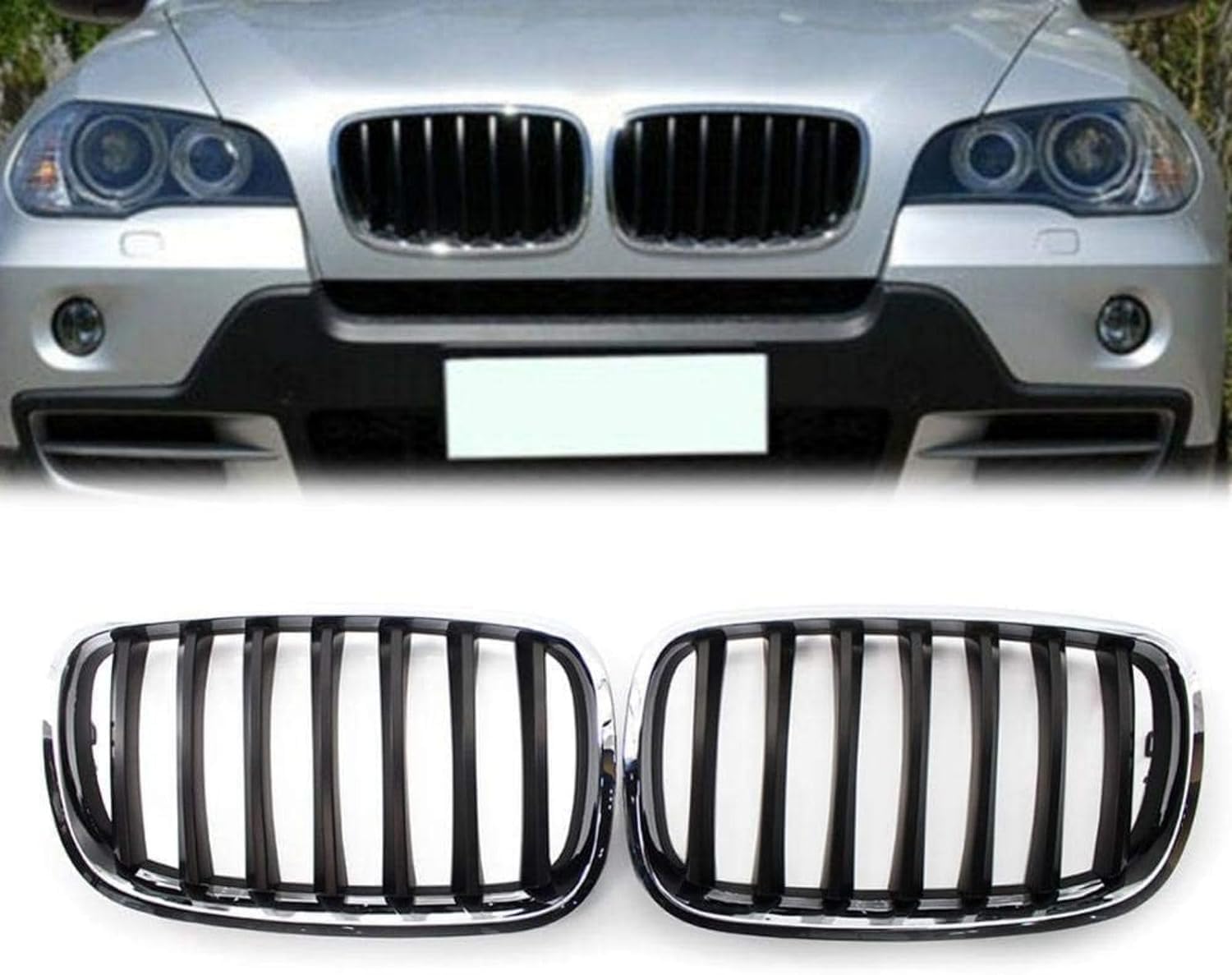 Auto Frontgrill Kühlergrill für BMW E70 X5 et E71 X6 2008-2013,ABS Frontstoßstange Wetterfester Lufteinlass Grillschutz Ersatz Zubehör Karosserietuning von WNFVYP