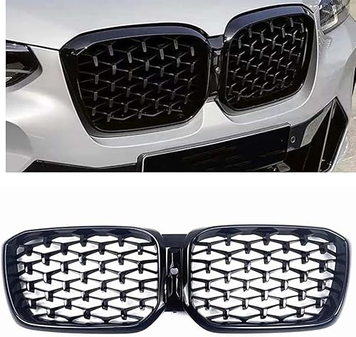 Auto Frontgrill Kühlergrill für BMW X3 X4 G01 G02 2022 Diamond Style,ABS Frontstoßstange Wetterfester Lufteinlass Grillschutz Ersatz Zubehör Karosserietuning von WNFVYP