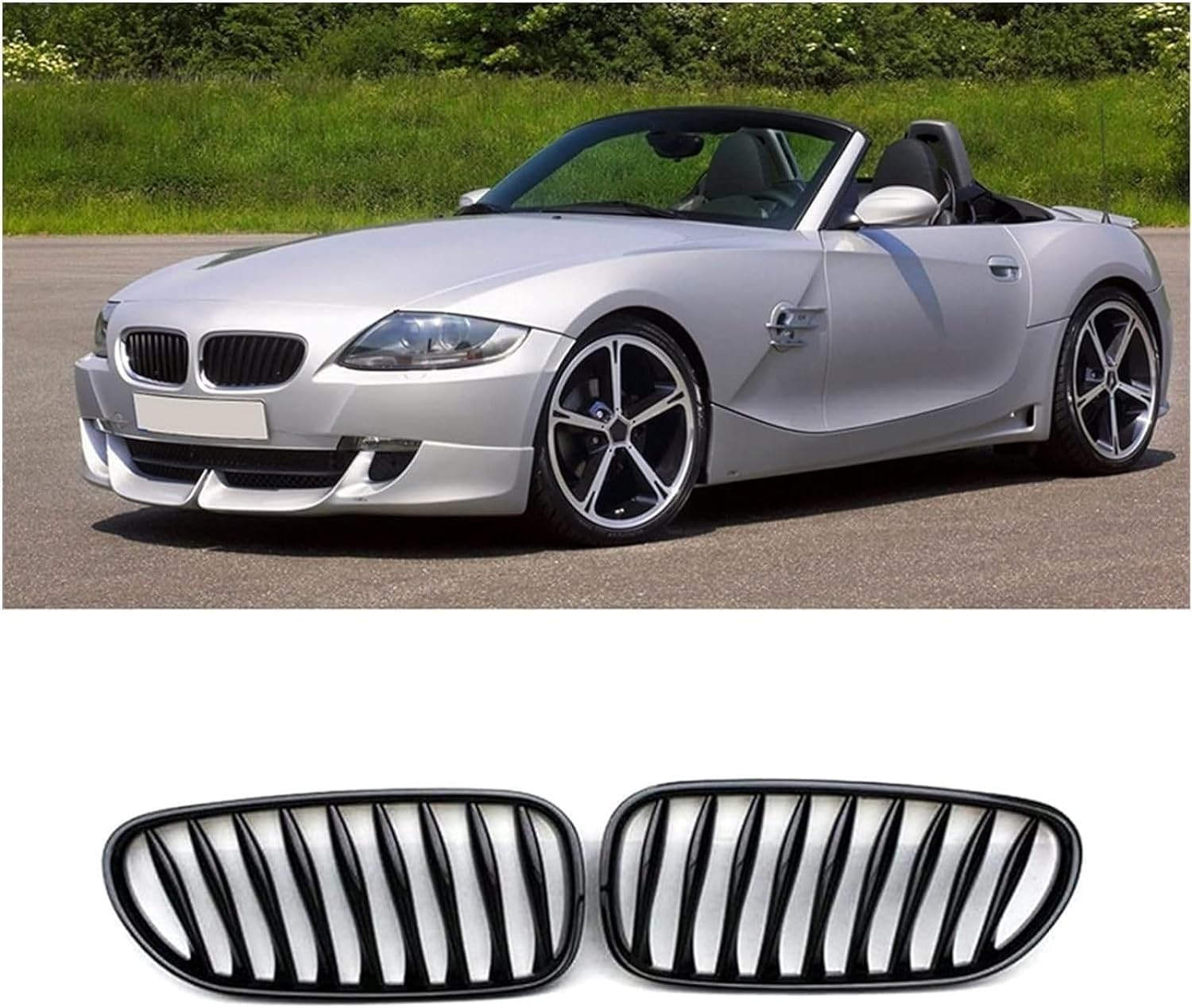 Auto Frontgrill Kühlergrill für BMW Z4E85 2003 2004 2005 2006 2007 2008,ABS Frontstoßstange Wetterfester Lufteinlass Grillschutz Ersatz Zubehör Karosserietuning von WNFVYP