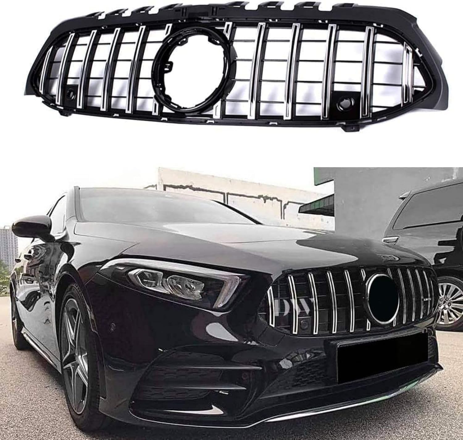 Auto Frontgrill Kühlergrill für Mercedes Benz A Class W177 A200 A250 A35 AMG 2019-2022,ABS Frontstoßstange Wetterfester Lufteinlass Grillschutz Ersatz Zubehör Karosserietuning,B von WNFVYP