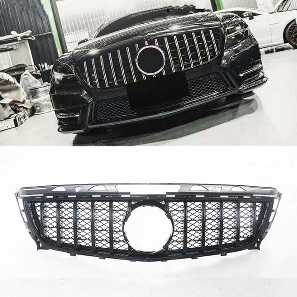 Auto Frontgrill Kühlergrill für Mercedes Benz CLS Class W218 2011-2014 CLS350 CLS500,ABS Frontstoßstange Wetterfester Lufteinlass Grillschutz Ersatz Zubehör Karosserietuning,A/Black von WNFVYP