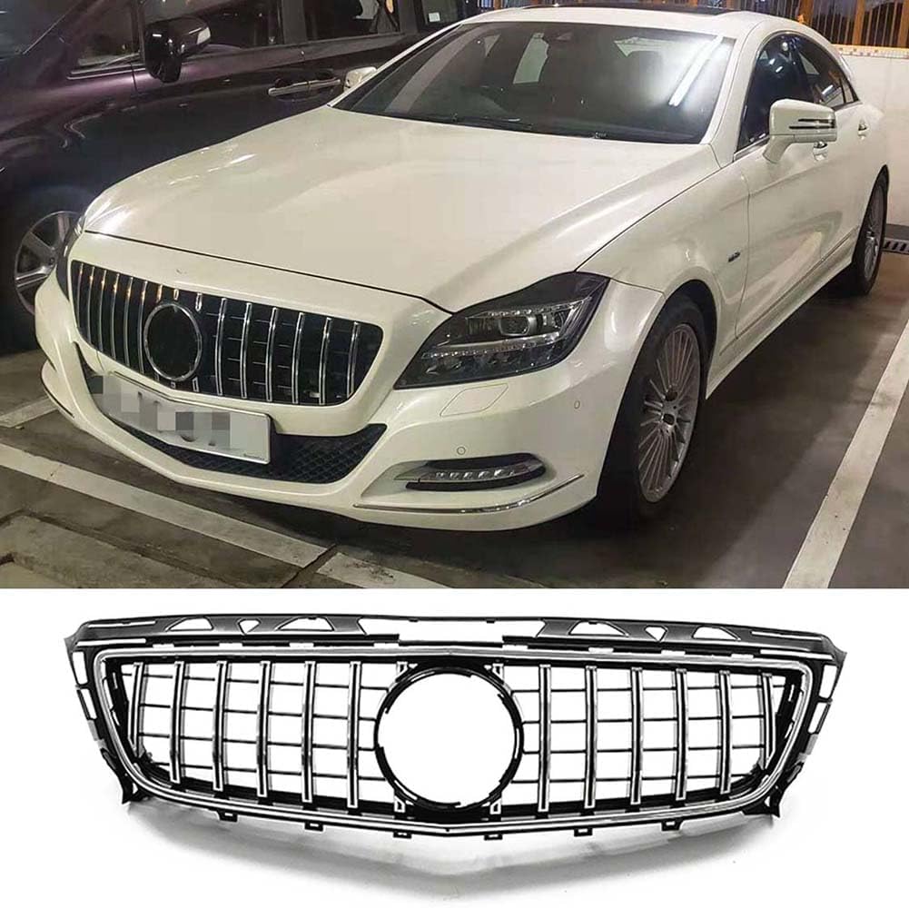 Auto Frontgrill Kühlergrill für Mercedes Benz CLS Class W218 2011-2014 CLS350 CLS500,ABS Frontstoßstange Wetterfester Lufteinlass Grillschutz Ersatz Zubehör Karosserietuning,B/Silver von WNFVYP