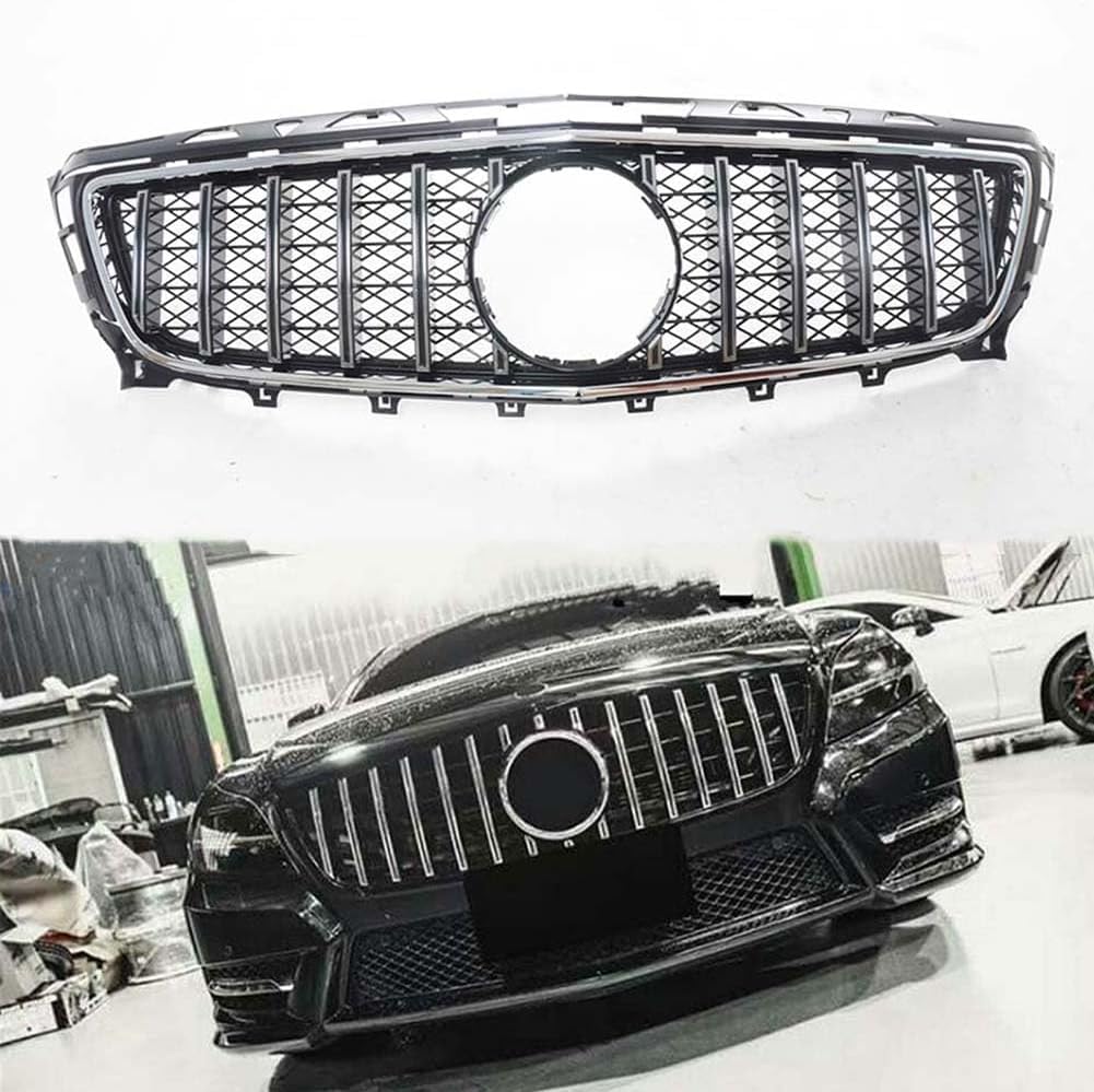 Auto Frontgrill Kühlergrill für Mercedes Benz CLS Class W218 2011-2014 CLS350 CLS500,ABS Frontstoßstange Wetterfester Lufteinlass Grillschutz Ersatz Zubehör Karosserietuning,B/Silver von WNFVYP