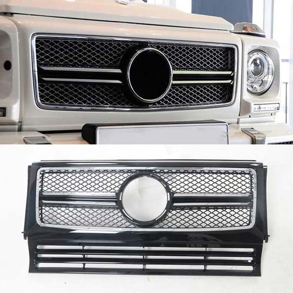 Auto Frontgrill Kühlergrill für Mercedes-Benz G Class W463 G550 G500 G350 G63 1999-2018,ABS Frontstoßstange Wetterfester Lufteinlass Grillschutz Ersatz Zubehör Karosserietuning,A/Black von WNFVYP