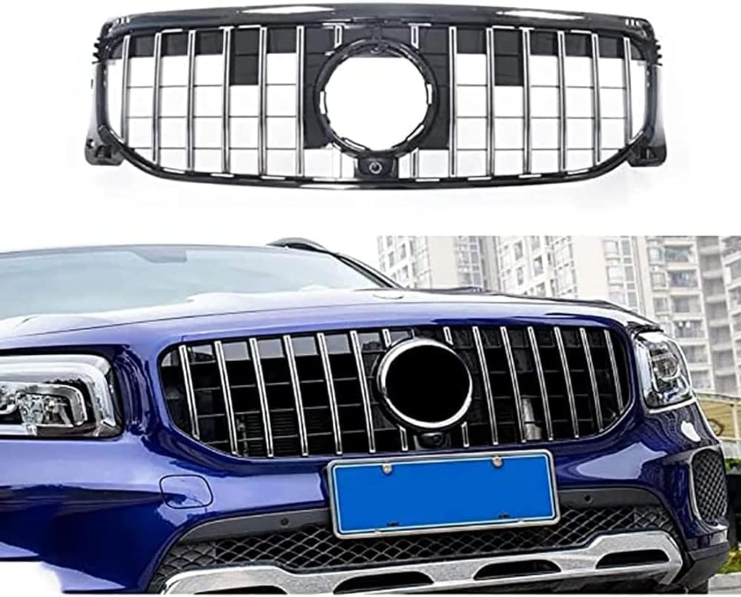 Auto Frontgrill Kühlergrill für Mercedes Benz GLB Class X247 GLB200 GLB250 2020-2022,ABS Frontstoßstange Wetterfester Lufteinlass Grillschutz Ersatz Zubehör Karosserietuning von WNFVYP