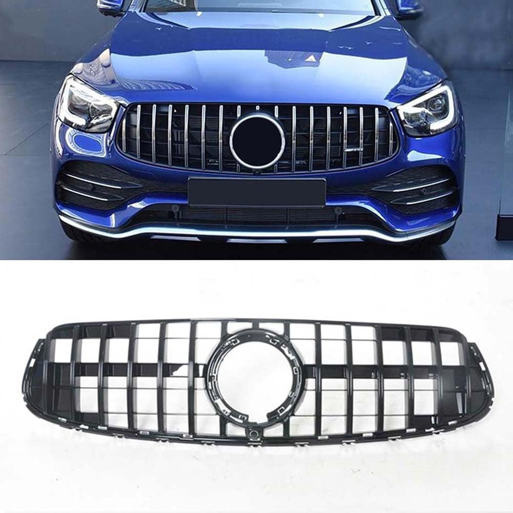 Auto Frontgrill Kühlergrill für Mercedes Benz GLC Class X W253 2020 GLC300 GLC350 GLC43,ABS Frontstoßstange Wetterfester Lufteinlass Grillschutz Ersatz Zubehör Karosserietuning,A/Black von WNFVYP