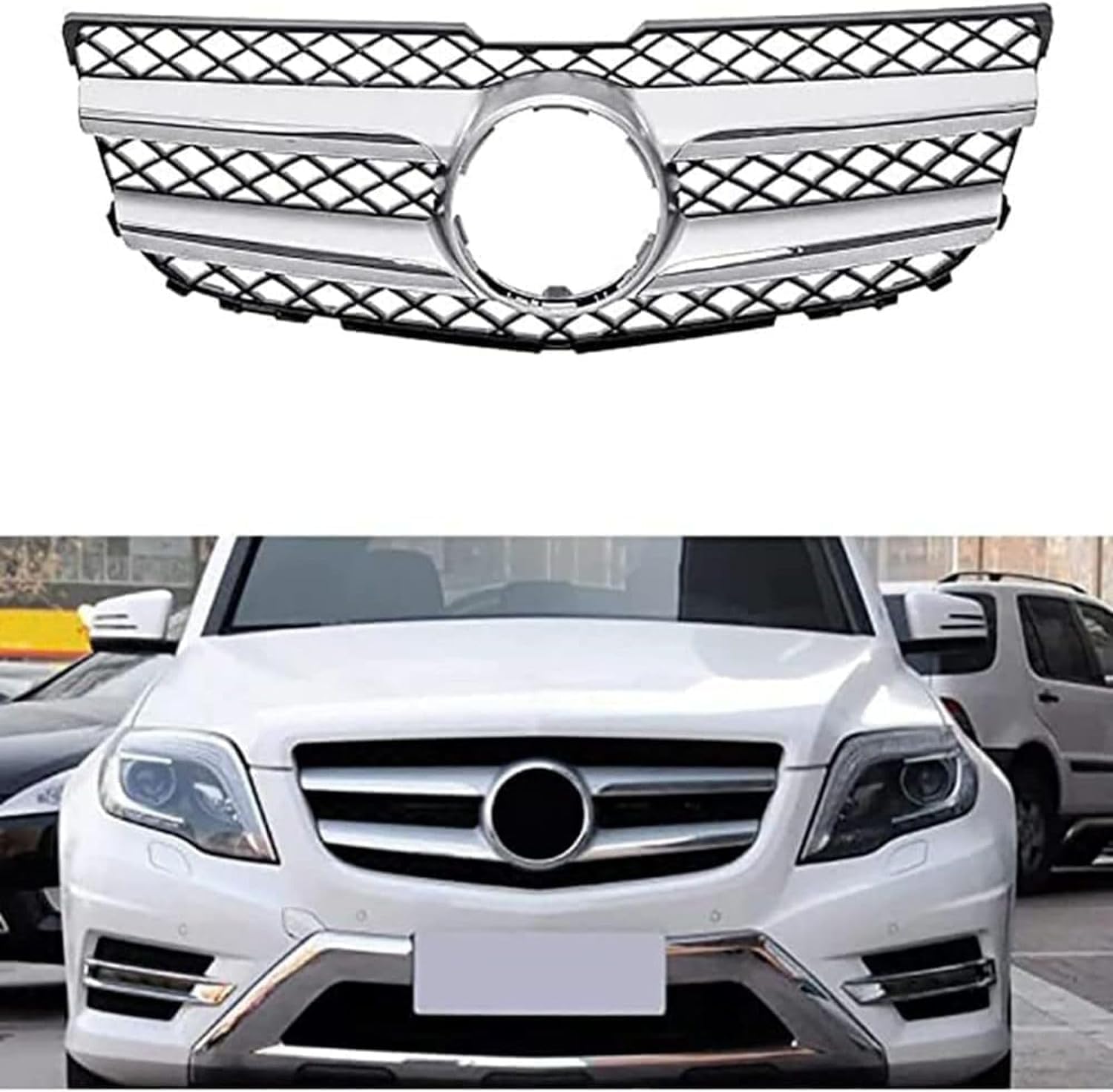 Auto Frontgrill Kühlergrill für Mercedes Benz GLK Class X204 GLK350 2013 2014 2015,ABS Frontstoßstange Wetterfester Lufteinlass Grillschutz Ersatz Zubehör Karosserietuning von WNFVYP