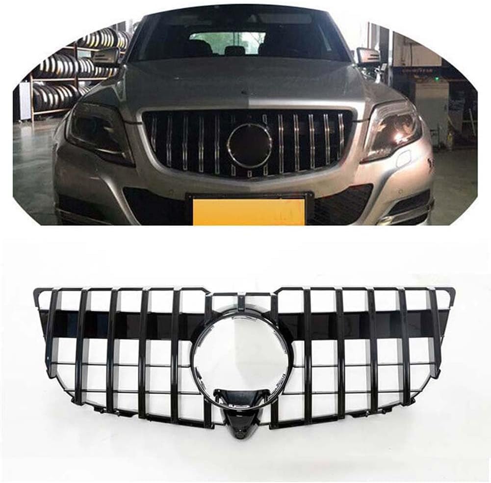 Auto Frontgrill Kühlergrill für Mercedes Benz GLK X204 GLK250 GLK300 GLK350 2013-2015,ABS Frontstoßstange Wetterfester Lufteinlass Grillschutz Ersatz Zubehör Karosserietuning,A/Black von WNFVYP