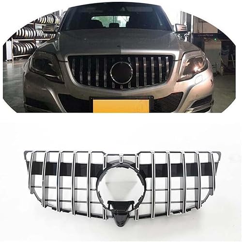 Auto Frontgrill Kühlergrill für Mercedes Benz GLK X204 GLK250 GLK300 GLK350 2013-2015,ABS Frontstoßstange Wetterfester Lufteinlass Grillschutz Ersatz Zubehör Karosserietuning,B/Silver von WNFVYP