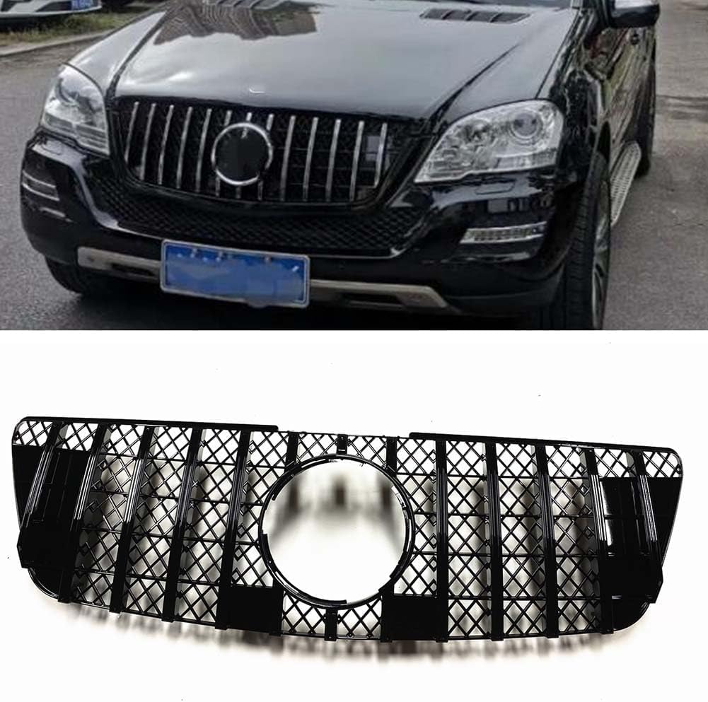 Auto Frontgrill Kühlergrill für Mercedes Benz ML Class W164 2009-2012 ML350 ML450 ML500 ML550,ABS Frontstoßstange Wetterfester Lufteinlass Grillschutz Ersatz Zubehör Karosserietuning von WNFVYP