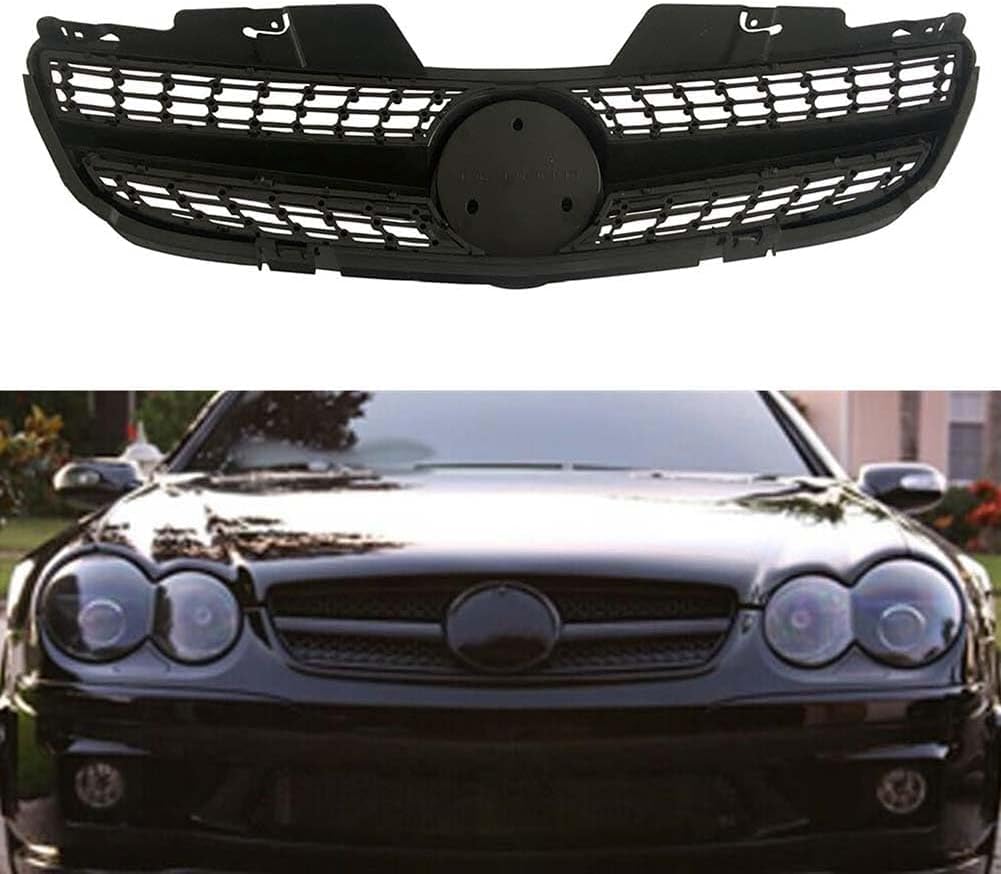 Auto Frontgrill Kühlergrill für Mercedes Benz R230 SL Class 2007-2009 SL500 SL550 SL600,ABS Frontstoßstange Wetterfester Lufteinlass Grillschutz Ersatz Zubehör Karosserietuning von WNFVYP