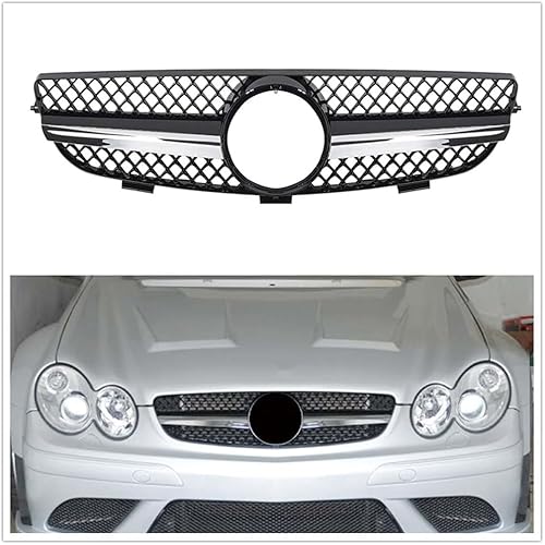 Auto Frontgrill Kühlergrill für Mercedes-Benz W209 CLK Class CLK320 CLK500 2003-2009,ABS Frontstoßstange Wetterfester Lufteinlass Grillschutz Ersatz Zubehör Karosserietuning von WNFVYP