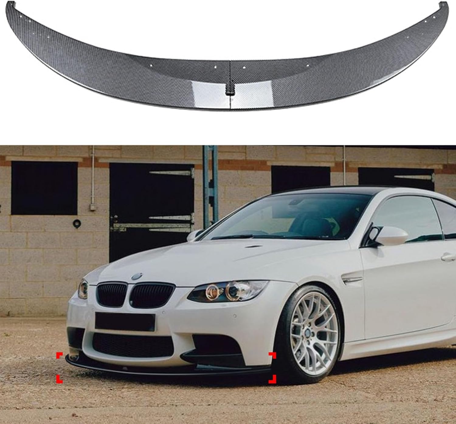 Auto Frontlippe Frontspoiler für BMW 3 Series M3 E90 E91 E92 E93 2006-2013,Frontstoßstange AntiKollision Abriebfest Spoiler Diffusor,Kinn Splitter Flügel Exterieur Zubehör von WNFVYP