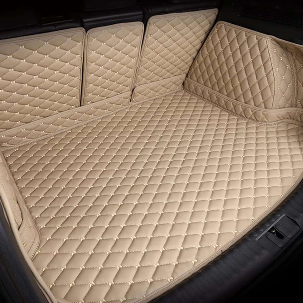 Auto Leder Kofferraummatten für Hyundai Sonata 2010-2015,Passgenaue Auto Kofferraum Schutzmatte,Wasserdicht Kratzfest Kofferraum Hohe Seite Schutzmatte,E/Beige von WNFVYP