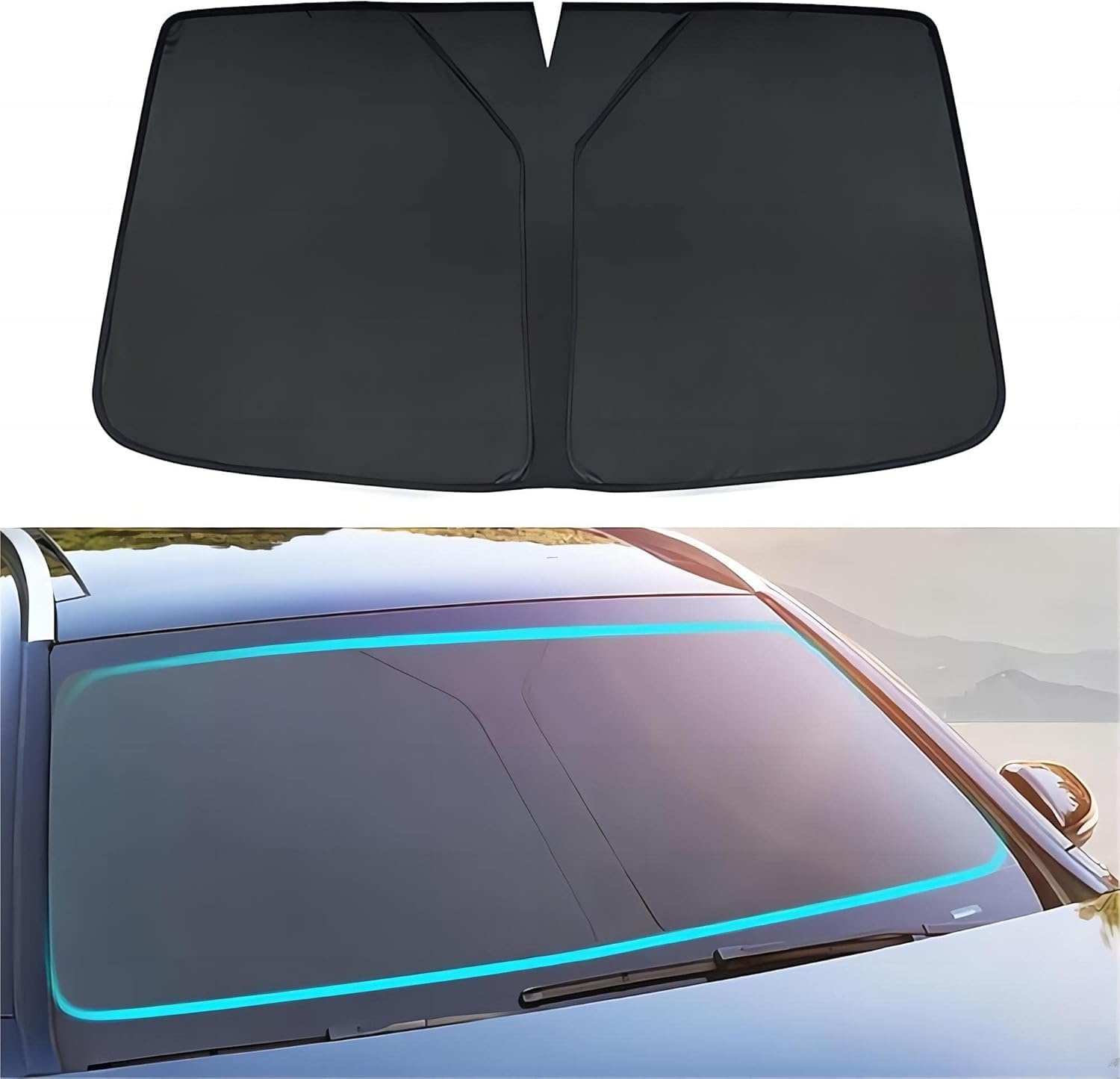 Auto Seitenfenster Sonnenschutz für BMW X5 2004-2007,Fenster Verdunkelung Sonnenblende,UV Schutz PrivatsphäRe Schutz Atmungsaktives Vorhang,F/Front Windshield von WNFVYP