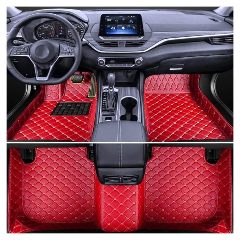 All Inclusive Auto FußMatten für Benz GL SUV (X164) 2008-2012, Vollabdeckung Wasserdicht Tragen Anti rutschfeste Fussmatten Teppichschutzmatte,D Red von WNGDD