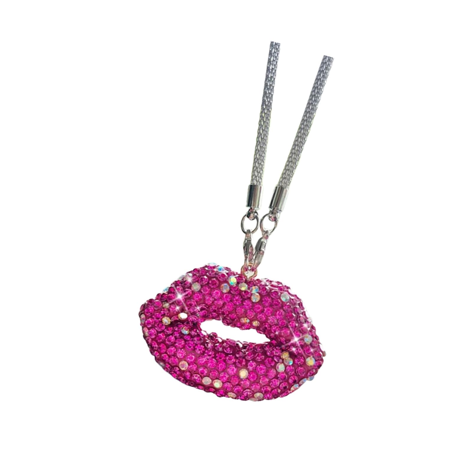 Bling Lip Crystal Kristall Rückansicht Glas Charm Auto Innendekoration Anhänger Modischer Heck Glas Charm Für Frauen von WNXGNHO