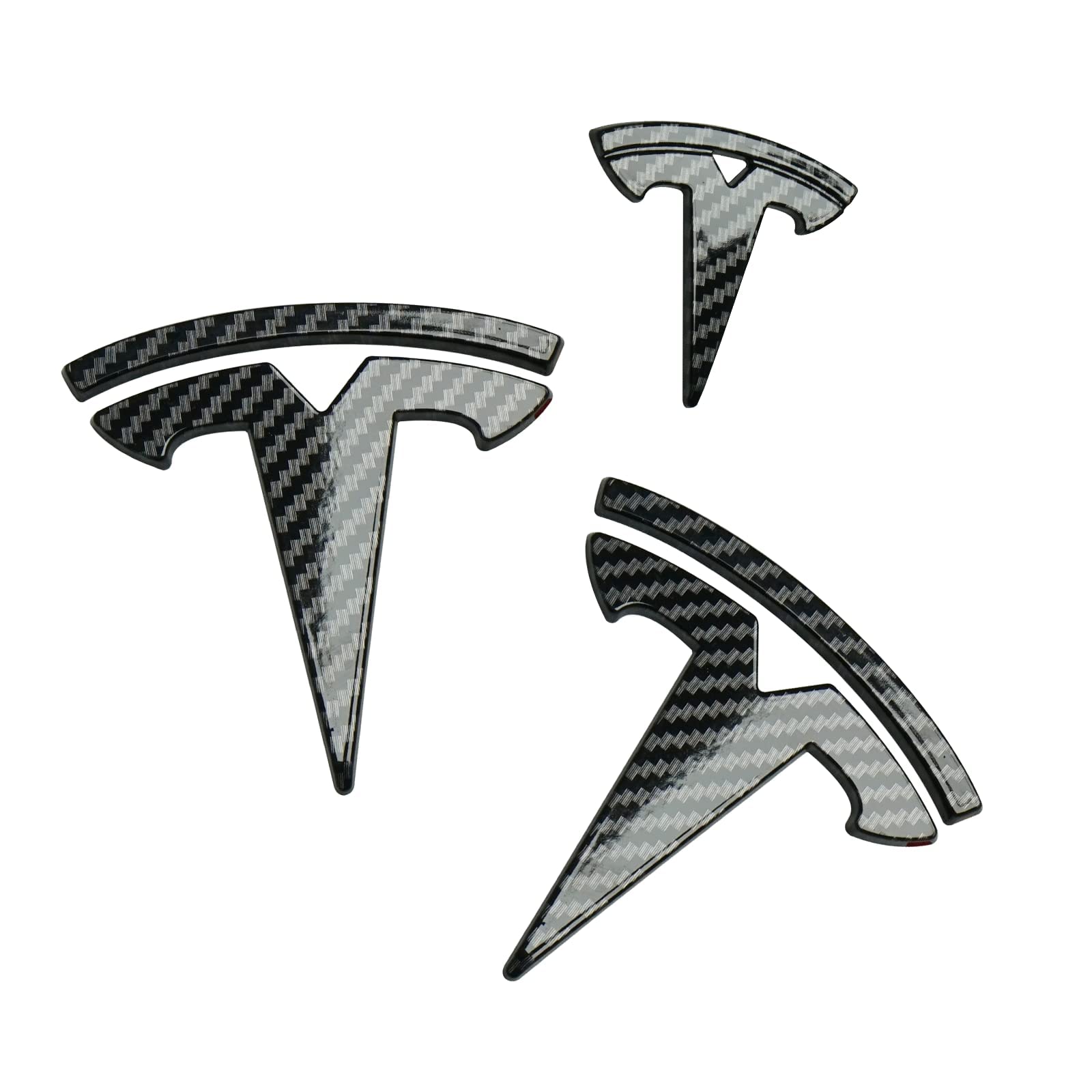 Auto-Alphabet, Selbstklebender Buchstaben-Aufkleber, Automobil-Emblem Dekoration Stehende Embleme Auto Vorne Hinten für Tesla,Carbon Fiber-Model Y von WOAFEY