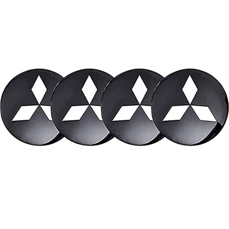 Nabendeckel 4 STÜCKE 56mm für Mitsubishi ASX Lancer Outlander Pajero Car Rad Center Hub Cap Auto Styling Felgen Abdeckung Badge Emblem Aufkleber Radnabenkappen,A von WOAFEY